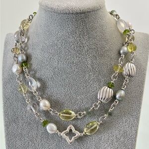 David Yurman Multi-Stone Quatrefoil Bijoux Station Necklace 36"